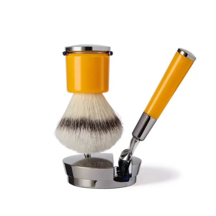 Hot Yellow Razor And Brush Sets